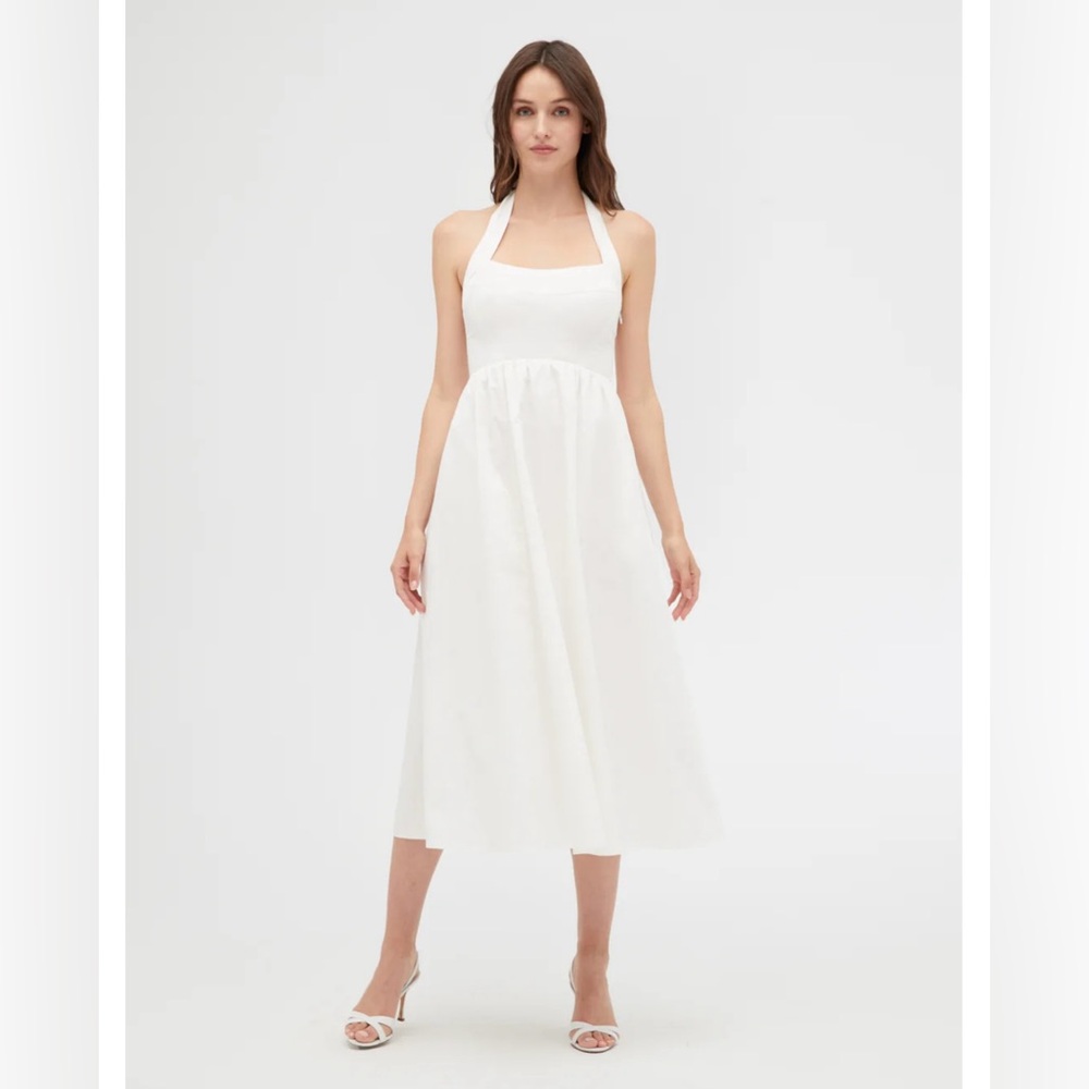 Hill House White fleur Midi Dress